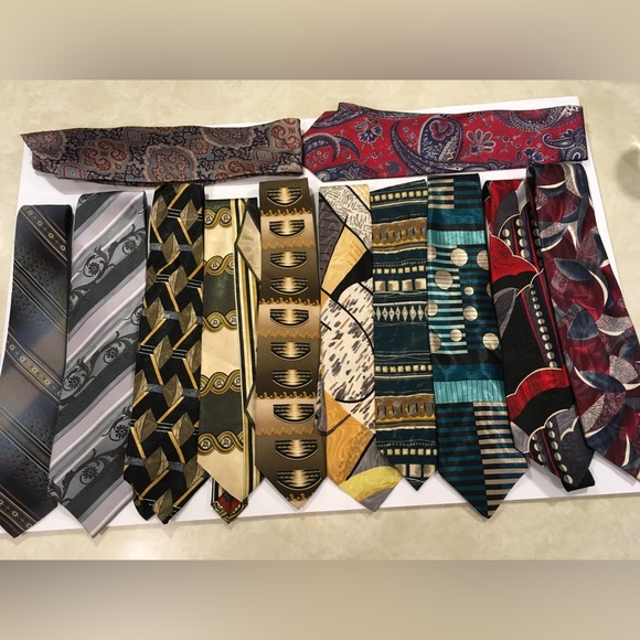 Vintage Other - Mens Neck Tie Bundle Lot of 12 Ties Polyester and Cotton